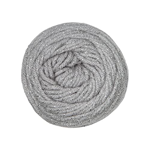 Image of Red Heart Super Saver Metallic Light Gray Yarn of 5oz /142g - Acrylic - 4 Medium (Worsted) - 255 Yards - Knitting /Crochet (Pack of 24)