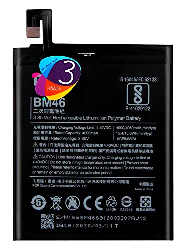 Image of Original Replacement Part for Note 3 Note 3 Pro Replacement Part for Redmi MZB4666IN Replacement Part Model No BM46 (4050mAh) 90 Days Warranty