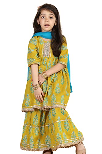 62% OFF on AJ DEZINES Girls Cotton Printed Floral Sharara Set 62% OFF on AJ DEZINES Girls Cotton Printed Floral Sharara Set