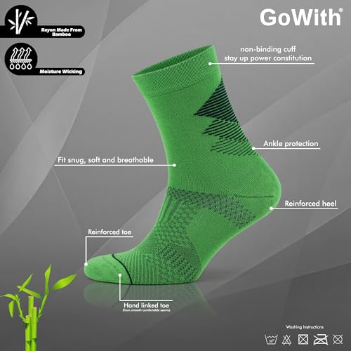 GoWith Men’s Dress Socks, Rayon Made From Bamboo Soft Comfortable Lightweight Thin Breathable Crew Socks, Gift Box2