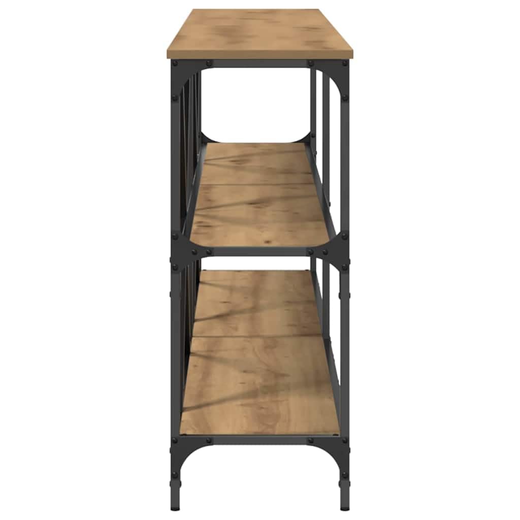 Tavolo Consolle da Ingresso Rovere Artigianale 200x30x75 cm | Mobile stretto salvaspazio in legno ingegnerizzato, ideale per esporre decorazioni in corridoio o soggiorno.