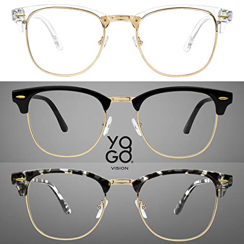 Image of Yogo Vision Blue Light Glasses for Men and Women Semi Rimless Half Rim Computer Eyeglasses