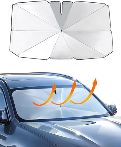 Pluworks Sonnenschutz Auto Frontscheibe Innen,Sonnenschutz Auto,mit Zertifiziertem UV Schutz,Reflektierend Sonnenschirm mit UV Shutz für Auto Windschutzscheibe