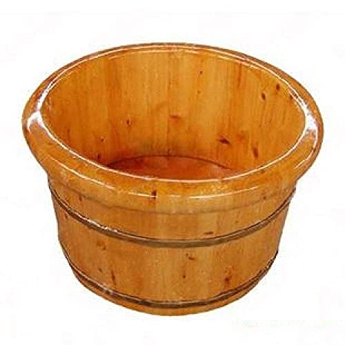 Balde de madera natural para baño de pies