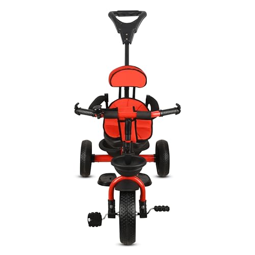 Image of Tricycle 1 Years to 5 Years with Removable Safety Guard and Parental Control Back Side Push Handle with Rubber Tyre for Kid's CR07 (RED 2)