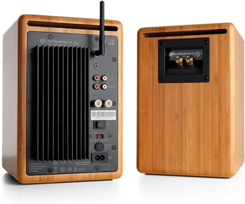 Image of Audioengine A5+ Wireless Bookshelf Speakers. Stream Pandora, Spotify, Tidal or Your Favorite app with aptX HD in High Resolution