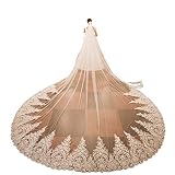 Générique Mariage 5m 4m 3m de Long Veaux de mariée de Mariage en Dentelle 1 t (Color : Ivory, Item Length : 500cm)