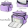 LEFOR·Z Sac de rangement pour accessoires de couture, sac de rangement à double couche, sac de transport pour débutants, voyageurs, cours de couture, grand, violet #3