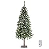 VINGLI 5ft Pre lit Artificial Christmas Tree with Warm White LED Light Slim Xmas Tree with 230 Realistic Branch Tips for Home Office Party Decoration Indoor Outdoor