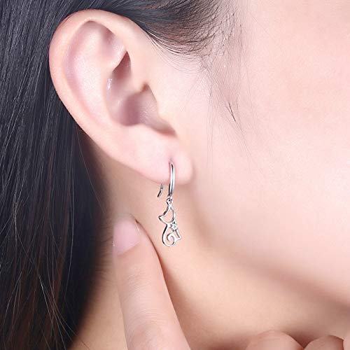 Cute Cat Earrings Stud Pearl Earrings for Women Mouse Cubic Zircon Hypoallergenic Earrings Christmas Birthday Gift3