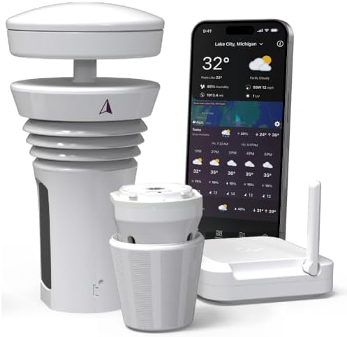 Tempest Weather System with Built-in Wind Meter, Rain Gauge, and Accurate Weather Forecasts, Wireless, App and Alexa Enabled