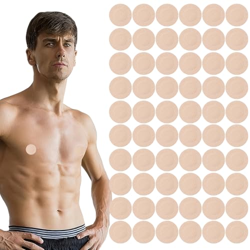 60 Pairs Running Nipple Covers Men, Nipple Covers Invisible, Durable Nipguards, Lightweight and Breathable Suitable for Sports Runners and Gym use (Skin Color)