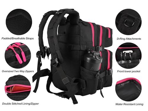 Image of LHI Tactical Military Backpack for Men and Women 25L /35L Army Assault Pack Bag Small Rucksack with Bottle Holder
