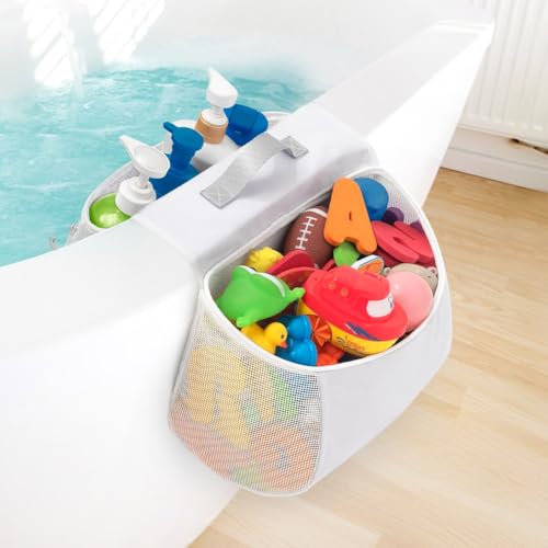 DASIAUTOEM Almacenamiento de juguetes de bañera, bolsa de malla para juguetes de bañera, bolsa organizadora colgante para juguetes de baño, almacenamiento y clasificación de juguetes, adecuado para