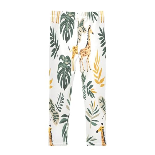 Bolaz Toddler Girls Leggings Printed Yoga Pants Leggings Giraffes and Leaves for Kids2