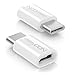 Produktbild deleyCON 2 Stück USB-C Adapter - Micro USB Buchse zu USB C Stecker - zum Laden & Synchronisieren für Apple Samsung Google Huawei Xiaomi Handy Smartphone Tablet Laptop USB Adapter - Weiß