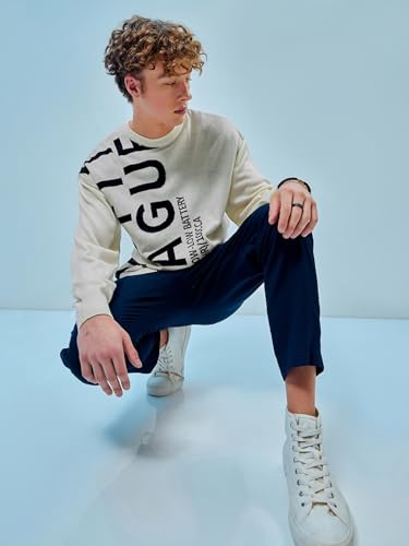 Image of Bewakoof Acrylic Men's Round Neck Sweater