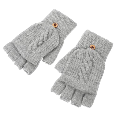 Guantes sin dedos convertibles para mujer mitones de punto Hemobllo para invierno