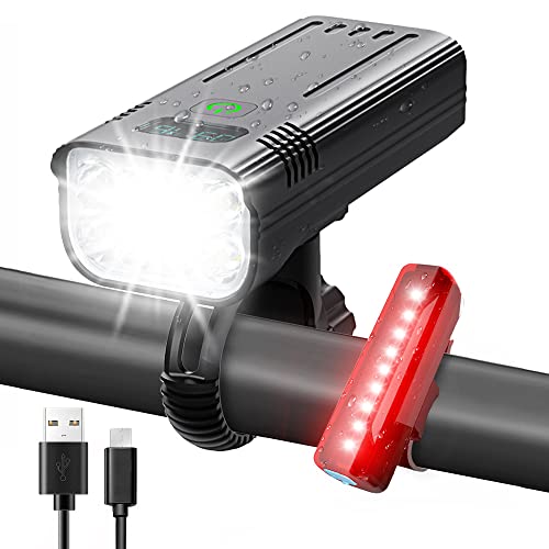 VivBike Luce Bici Ricaricabile USB-C 1000 Lumen - Doppio LED, Sensore Wave, Staffa 360°, Impermeabile