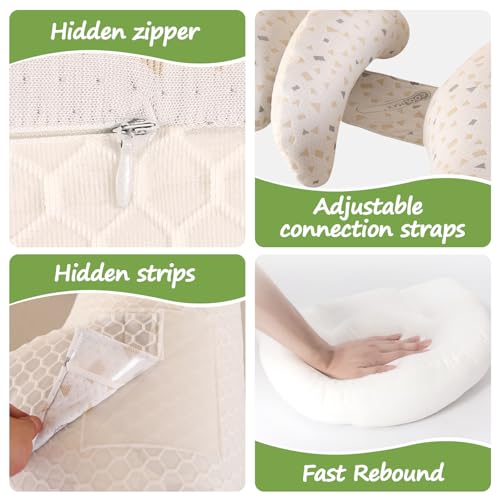 Image of Pregnancy Maternity Pillow for Side Sleeping Soft Adjustable Body Pillow for Pregnant Women with Detachable Cover