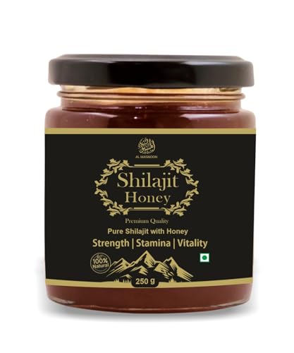 AL MASNOON Shilajit Honey | 250g Pack of 1 | 100% Natural Blend for Enhanced Vitality and Health