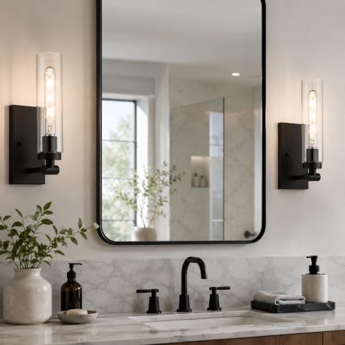 Emak Modern Black Wall Sconces Set of Two...