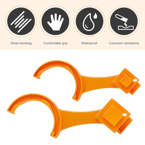 Image of 2 PCS RV Sewer Hose Connection Wrench, 11 inch ABS Multi-function Labor-saving Disconnect Tool for 3 inch and 4 inch Sewer Pipe, Offset Open Curve Design Wrench, Universal for RVs Repair Part (Orange)