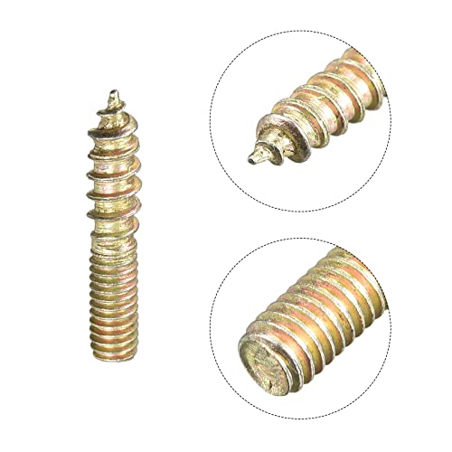 Image of uxcell M4x20mm Hanger Bolts, 120pcs Double Ended Thread Dowel Screws for Wood Furniture Connecting