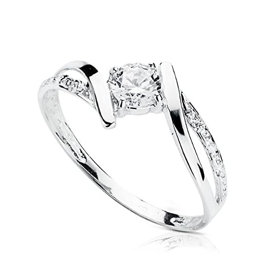 Alda Joyeros Solitario Oro Blanco 18 kilates Davinze Anillo de Compromiso Boda