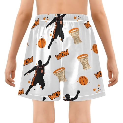 Bolaz Toddler Boys Swimwear Swim Trunks with Compression Liner 4T Basketball Shooting3