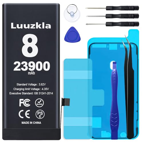 Luuzkla 23900mAh (New Upgrade) Battery Compatible with iPhone 8/8G Super Capacity Battery Replacement Compatible with iPhone 8/8G with Full Tool Kits-0 Cycle High Capacity-24 Months Service