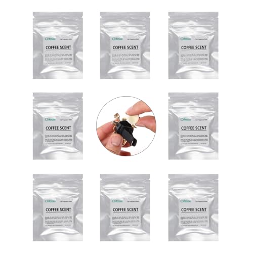 Image of ORIESSE 32pcs Coffee Scent Car Air Freshener Refill Pads,8 Pack Cafe Fragrance Tablets for Car Air Freshener Vent Clips,1.7cm /0.7inches Diameters Car Scent Pads