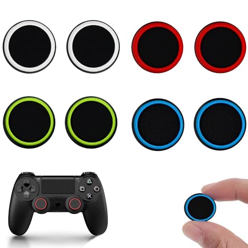 Joystick Thumb Stick Funda, Cubierta Protectora de Apretones de Pulgar de Silicona, 4 Pares Sticks Joystick Accesorios de Protección para PS5，PS4, Xbox 360, PS3 Controladores, Colores Mezclados