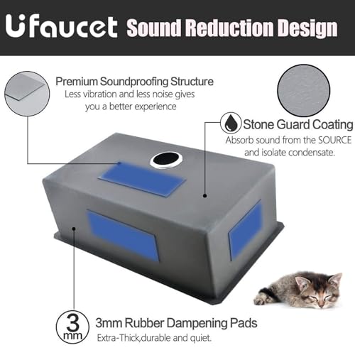 Image of 32 Inch Black Undermount Kitchen Sink Stainless Steel Deep Single Bowl, 32 inchx18 inch Gunmetal Black 16-Gauge Zero Radius Commercial Large Kitchen Sink with Drainer and Bottom Grid