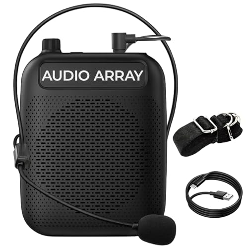 Image of Audio Array Wired Voice Amplifier for Teachers 2026 Edition | Bluetooth 5.3 | Mic for Teaching with 10W Speaker, Tour Guides | 10Hrs Battery Life |1 Click Monitoring | TWS Connectivity AM-W47 Wired