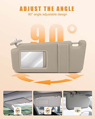 Ocpty Left Driver Side Beige Sun Visor With Sunroof Fit For 2009 2010 2011 2012 2013 2014 2015 2016 For Toyota Venza (74320-0T022-A1) #TOP2