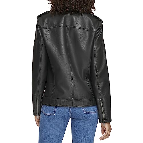 Levi's Women's Oversized Faux Leather Belted Motorcycle Jacket (Standard & Plus Sizes)4