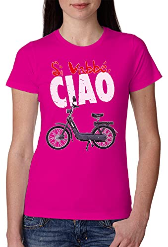 Si Vabbè Ciao Solo Parole 3501 t-shirt coton peigné femme Large anti-déformation street style