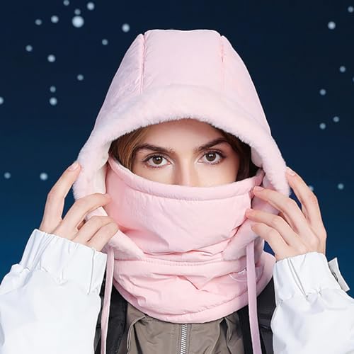 Winter Headwear Polyester Warm Hat Scarf and Mask Combo for Biking Skiing And Outdoor Sports Warm Ushanka3