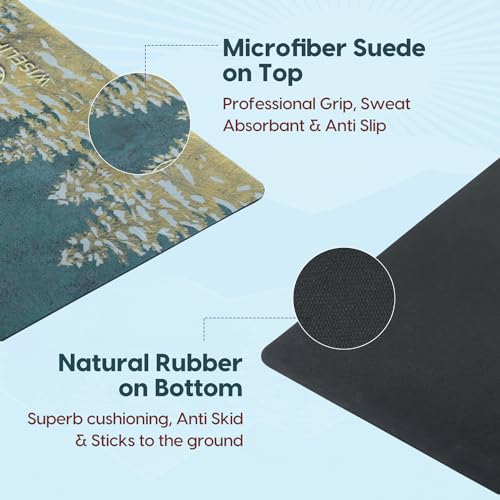 Image of Wiselife PU Natural Rubber Yoga Mat + Carry Strap | Extra Thick Extra Long Extra Wide Exercise floor mat for Gym, Workout, Fitness, Yoga and Pilates | Arabian Night - 6mm
