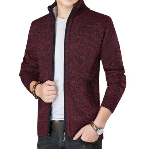 Jersey de punto para hombre contra el frío con forro polar integrado