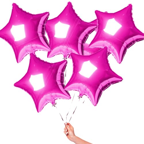Image of MEETINGU Star Balloons,18 Inch Rose Mylar Star Foil Balloons for Baby Shower, Wedding, Magical Prom or Engagement Party Decoration(10psc)