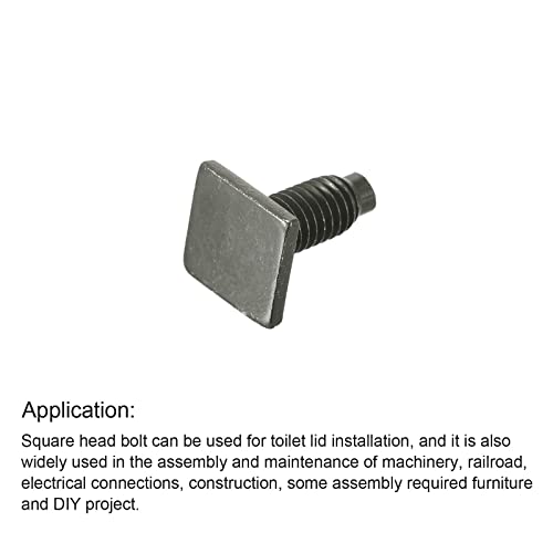 Image of uxcell Square Head Bolt, 10pcs M6x15mm Fully Thread Carbon Steel Grade 8.8 Square Machine Screws