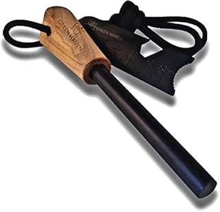 GREEN HAVEN Camping Essentials Survival Fire Kit  Survival Kit Flint and Steel Fire Starter Kit | Fire Starter Survival Kits Includes Flint Striker Multi Tool & Chunky Wooden Handle for Better Grip