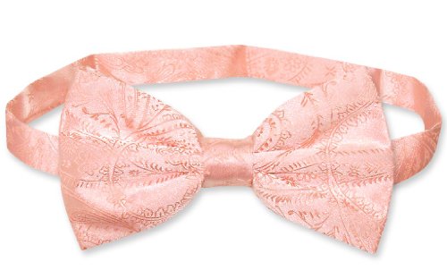 Vesuvio Napoli BOWTIE PEACH Color Paisley Color Men's Bow Tie