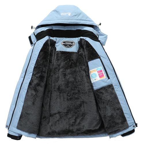 MOERDENG Women's Waterproof Ski Jacket Warm Winter Snow Coat Mountain Windbreaker Hooded Raincoat