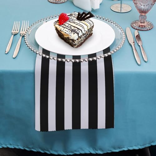 Servilletas de Tela a Rayas Blanco y Negro 4 pcs miniatura 4