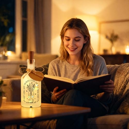 Bouteille lumineuse à message – Cadeau de motivation pour collègue