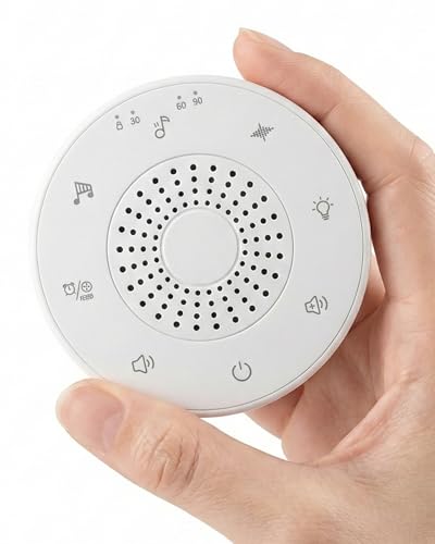 White Noise Machine, Portable Sound Machine for Sleep with 30 Soothing Sounds, 3 Timers, Night Light, Memory Function for Baby, Adults, Kids, Travel, Home & Office Ivory White
