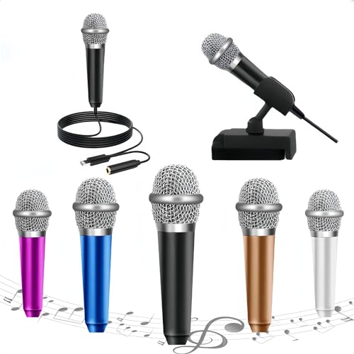 JeMii Mini Microphone for iPhone, Miniature Microphone, ASMR Microphone, can be Used for Singing, Recording Video or Audio, Voice Calls, YouTube, Blog (Black)